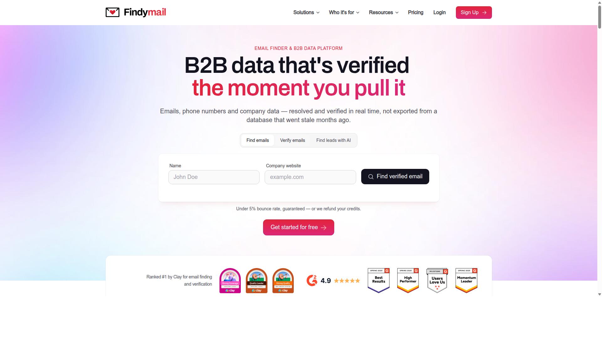 Findymail website